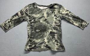 Nicki by Nicole Miller Women's Camo Abstract Floral 3/4 Sleeve Top